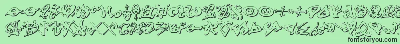 devilstongue3d-fontti – mustat fontit vihreällä taustalla