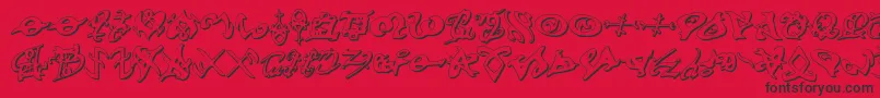devilstongue3d Font – Black Fonts on Red Background