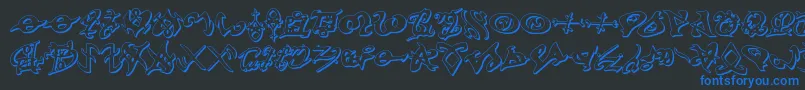 devilstongue3d Font – Blue Fonts on Black Background