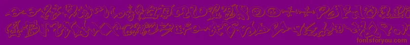 devilstongue3d-Schriftart – Braune Schriften auf violettem Hintergrund