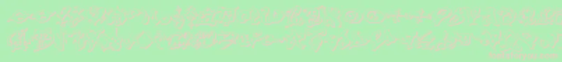 devilstongue3d-fontti – vaaleanpunaiset fontit vihreällä taustalla