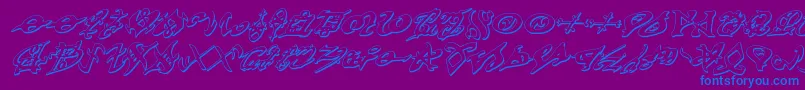 devilstongue3dital-Schriftart – Blaue Schriften auf violettem Hintergrund