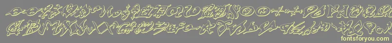 devilstongue3dital Font – Yellow Fonts on Gray Background