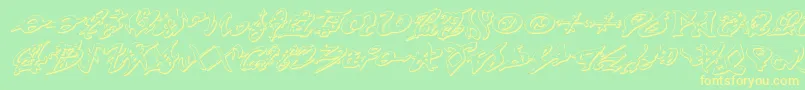 devilstongue3dital-Schriftart – Gelbe Schriften auf grünem Hintergrund