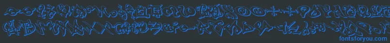 devilstongue3dleft Font – Blue Fonts on Black Background