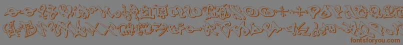 devilstongue3dleft Font – Brown Fonts on Gray Background