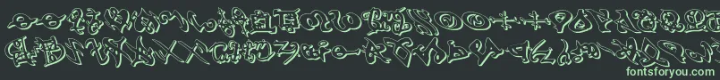 devilstongue3dleft Font – Green Fonts on Black Background