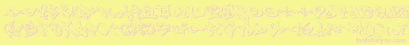 devilstongue3dleft Font – Pink Fonts on Yellow Background