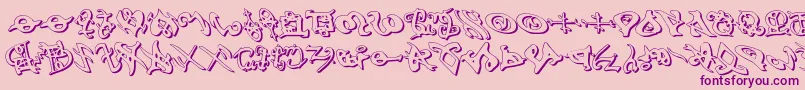 devilstongue3dleft-Schriftart – Violette Schriften auf rosa Hintergrund