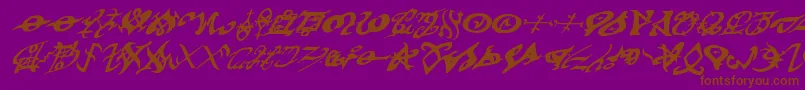 devilstongueital Font – Brown Fonts on Purple Background
