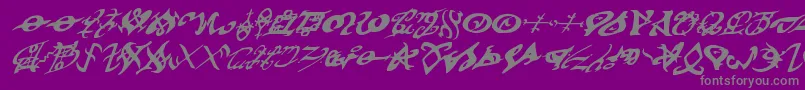 devilstongueital-Schriftart – Graue Schriften auf violettem Hintergrund