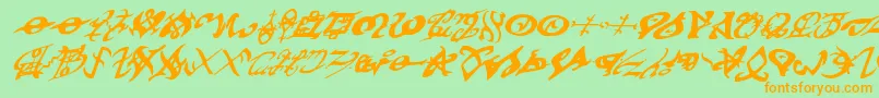 devilstongueital Font – Orange Fonts on Green Background