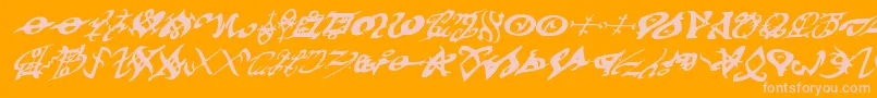 Czcionka devilstongueital – różowe czcionki na pomarańczowym tle