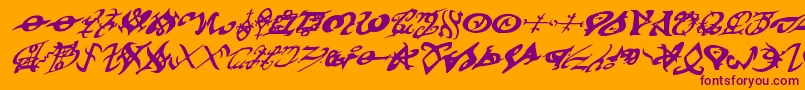 devilstongueital Font – Purple Fonts on Orange Background