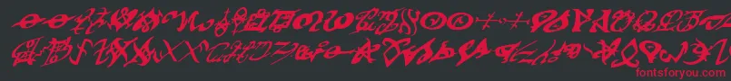 フォントdevilstongueital – 黒い背景に赤い文字