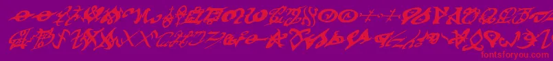 devilstongueital-Schriftart – Rote Schriften auf violettem Hintergrund