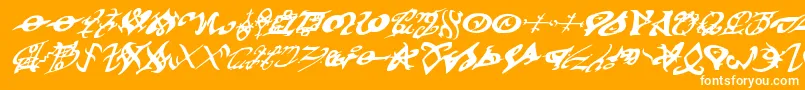 devilstongueital-fontti – valkoiset fontit oranssilla taustalla
