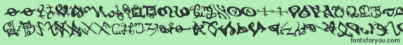 devilstongueleft Font – Black Fonts on Green Background
