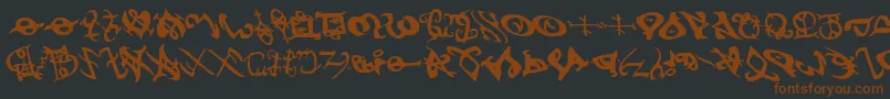 devilstongueleft Font – Brown Fonts on Black Background