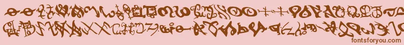 devilstongueleft Font – Brown Fonts on Pink Background