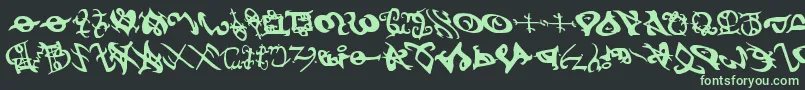 devilstongueleft Font – Green Fonts on Black Background