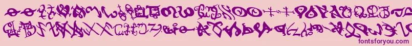 devilstongueleft Font – Purple Fonts on Pink Background
