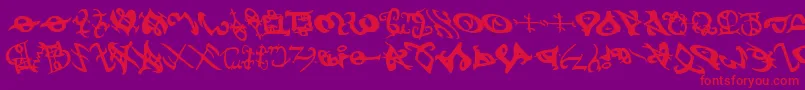 devilstongueleft Font – Red Fonts on Purple Background