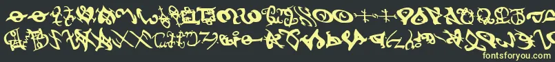 devilstongueleft Font – Yellow Fonts on Black Background