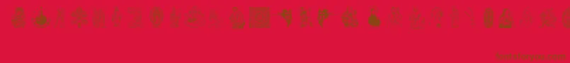 DEVOTO FONT-Schriftart – Braune Schriften auf rotem Hintergrund