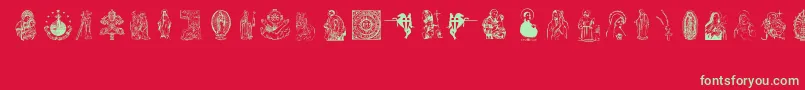 Шрифт DEVOTO FONT – зелёные шрифты на красном фоне