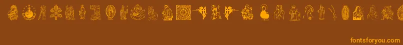 DEVOTO FONT-Schriftart – Orangefarbene Schriften auf braunem Hintergrund