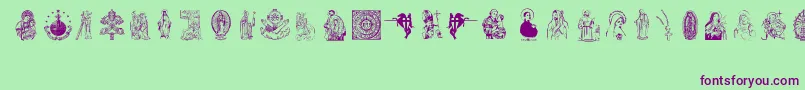 DEVOTO FONT-Schriftart – Violette Schriften auf grünem Hintergrund