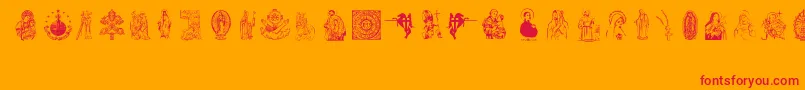 Шрифт DEVOTO FONT – красные шрифты на оранжевом фоне