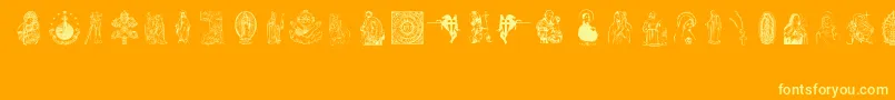 Шрифт DEVOTO FONT – жёлтые шрифты на оранжевом фоне