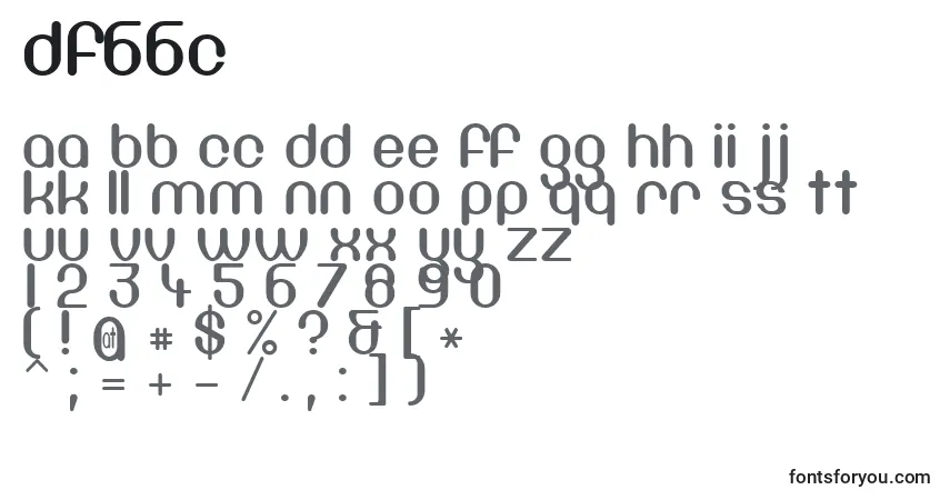 A fonte DF66C    (124999) – alfabeto, números, caracteres especiais
