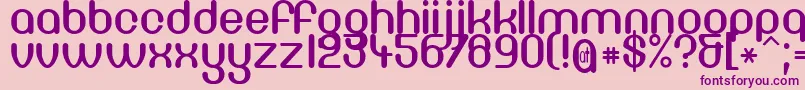 DF66C   -fontti – violetit fontit vaaleanpunaisella taustalla