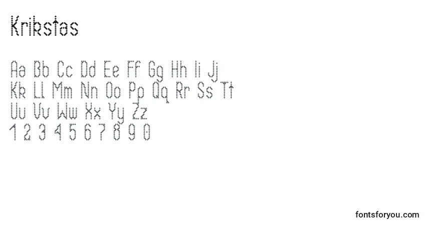 characters of krikstas font, letter of krikstas font, alphabet of  krikstas font