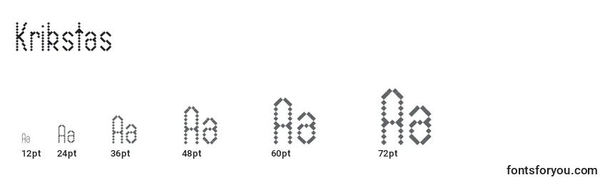 sizes of krikstas font, krikstas sizes