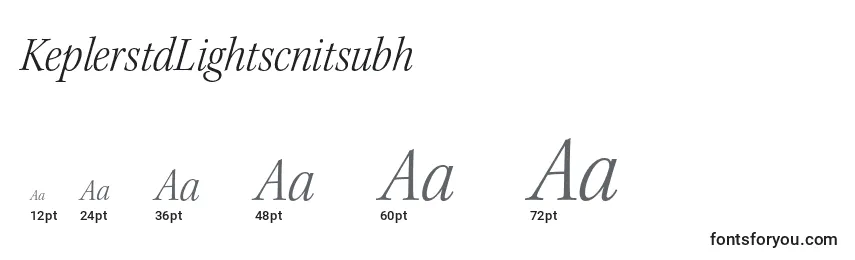 sizes of keplerstdlightscnitsubh font, keplerstdlightscnitsubh sizes