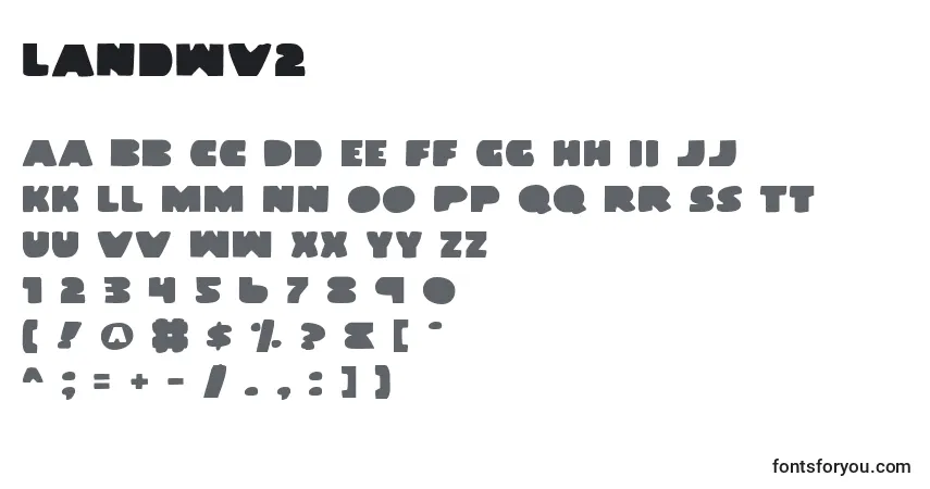 Landwv2 font – alphabet, numbers, special characters