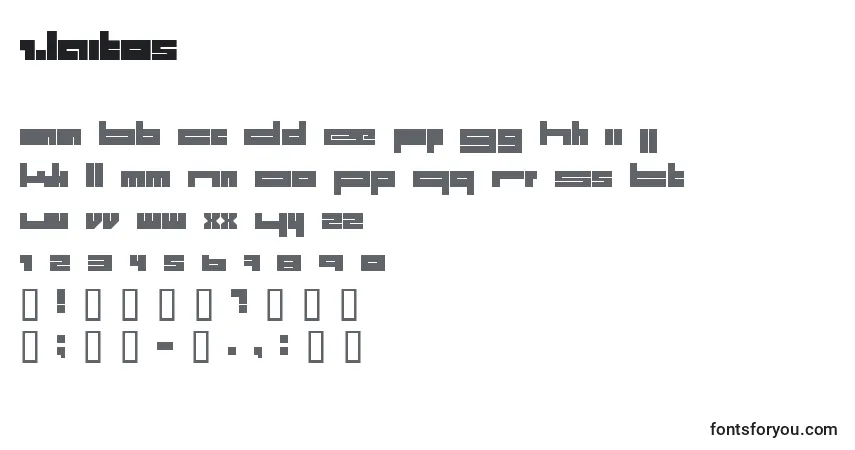 A fonte 1.Laitos – alfabeto, números, caracteres especiais