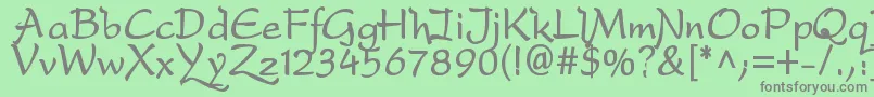 フォントdfdro  b – 緑の背景に灰色の文字