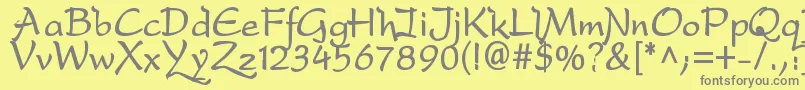 フォントdfdro  b – 黄色の背景に灰色の文字