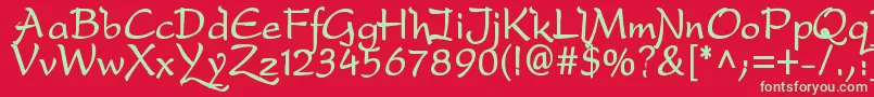 フォントdfdro  b – 赤い背景に緑の文字