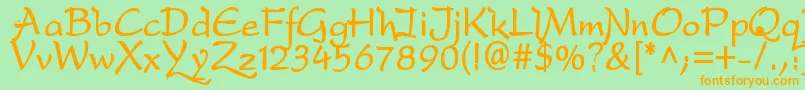 dfdro  b Font – Orange Fonts on Green Background