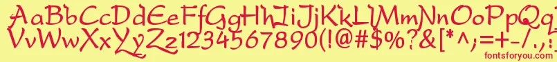 dfdro  b Font – Red Fonts on Yellow Background