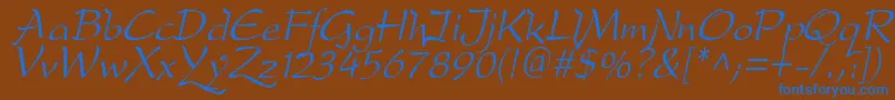 dfdro  i Font – Blue Fonts on Brown Background