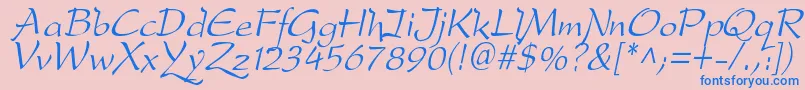 dfdro  i Font – Blue Fonts on Pink Background