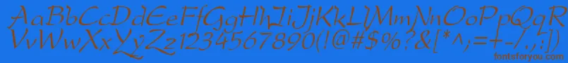 dfdro  i Font – Brown Fonts on Blue Background