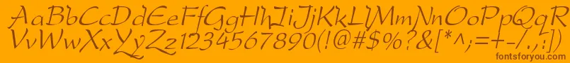 dfdro  i Font – Brown Fonts on Orange Background